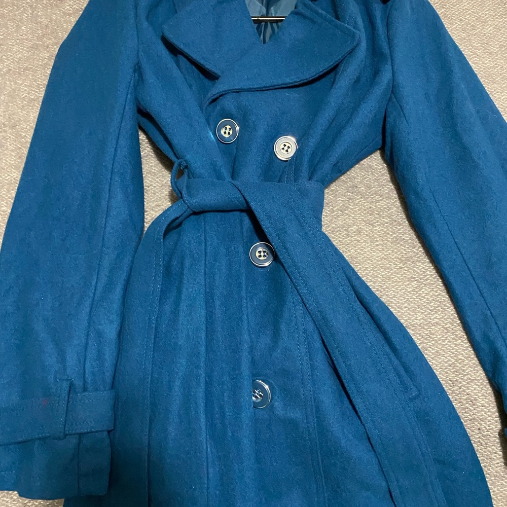 Stylish and Warm Blue Trench Coat